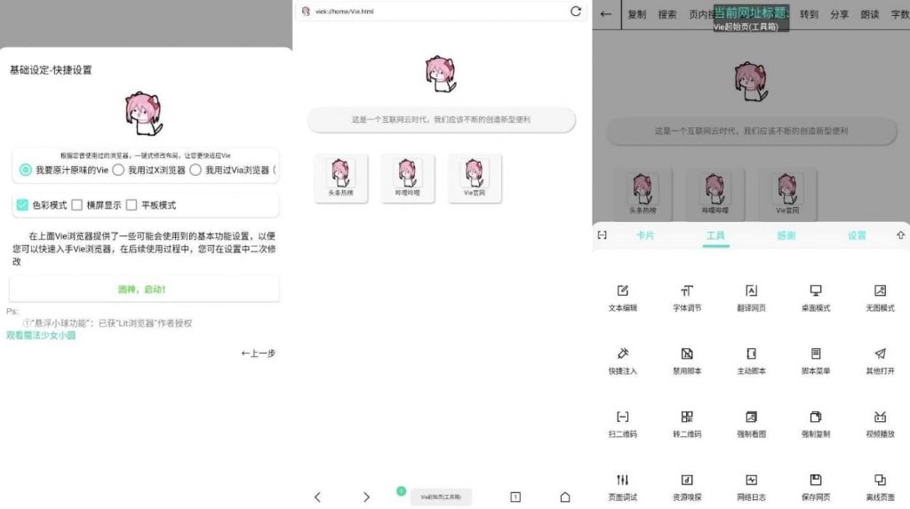 Vie浏览器v5.8.2支持安装油猴脚本-财仔梦想资源网