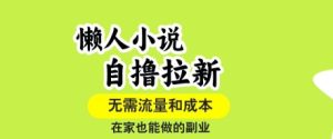 懒人小说自撸拉新，无需流量，一个账号一条作品就可以打爆收益，在家也能轻松做的副业【揭秘】-财仔梦想资源网