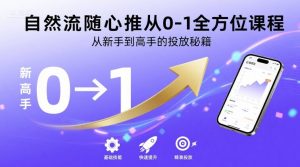 自然流随心推从0-1全方位课程，从新手到高手的投放秘籍-财仔梦想资源网