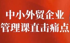 中小外贸企业管理课直击痛点-财仔梦想资源网