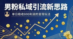 男粉私域引流新思路，单日稳收8张利润的变现玩法-财仔梦想资源网