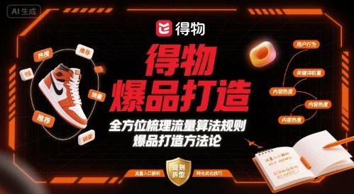 得物爆品打造，全方位梳理得物流量算法规则爆品打造规则-财仔梦想资源网