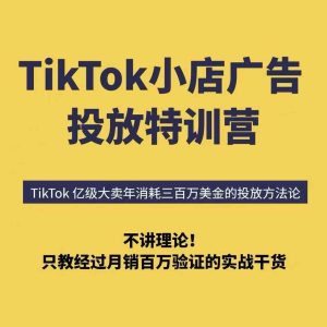 TikTok小店广告投放特训营，6天破局计划专治各种“投不动”，教你经过月销百万验证的实战干货-财仔梦想资源网