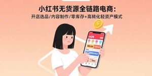 小红书无货源全链路电商：开店选品/内容制作/零库存+高转化轻资产模式-财仔梦想资源网