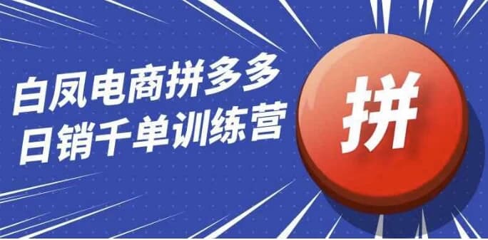 白凤电商拼多多日销千单训练营-财仔梦想资源网