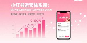 小红书运营体系课：通过大量实战案例拆解0-1000W爆款算法全攻略-财仔梦想资源网