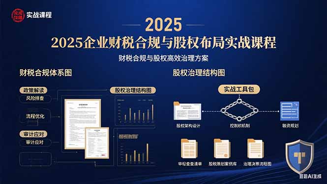 2025企业财税合规与股权布局的实战课程：财税合规与股权高效治理方案-财仔梦想资源网