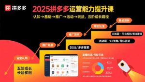 2025拼多多运营能力提升课：认知→基础→推广→活动→玩法，五阶成长路径-财仔梦想资源网