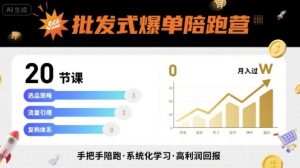 批发式爆单陪跑营,20节课带你实现批发式爆单,带你经松月入过W-财仔梦想资源网