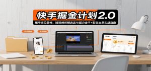 快手掘金计划2.0，账号定位装修、短视频剪辑选品与磁力金牛+裂变出单实战指南-财仔梦想资源网