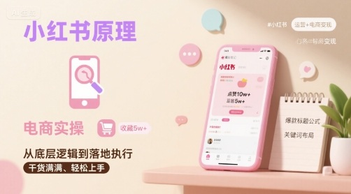 小红书原理以及详细实操流程，小红书电商教程-财仔梦想资源网