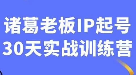 诸葛老板IP起号30天实战训练营-财仔梦想资源网
