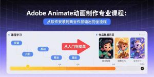 AdobeAnimate动画制作专业课程：从软件安装到商业作品输出的全流程-财仔梦想资源网
