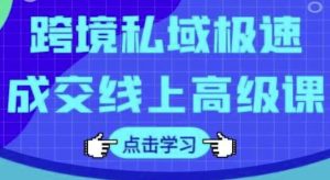 跨境私域极速成交线上高级课-财仔梦想资源网