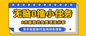 0学费0风险，2025风口项目，无脑免费撸，代发纯绿色视频，一部手机人人可做【揭秘】-财仔梦想资源网