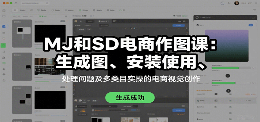 MJ和SD电商作图课：生成图、安装使用、处理问题及多类目实操的电商视觉创作-财仔梦想资源网