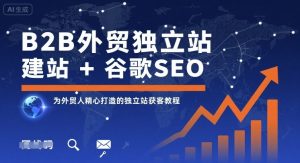 B2B外贸独立站建站+谷歌SEO，为外贸人精心打造的独立站获客教程-财仔梦想资源网