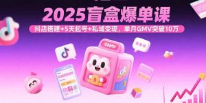 2025盲盒爆单课，抖店搭建+5天起号+私域变现，单月GMV突破10万-财仔梦想资源网