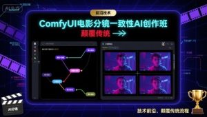 ComfyUI电影分镜一致性AI创作班，前沿技术，颠覆传统-财仔梦想资源网