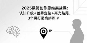 2025极简创作思维实战课：认知升级+差异定位+高光结尾，3个月打造高辨识IP-财仔梦想资源网