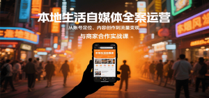 本地生活自媒体全案运营，从账号定位、内容创作到流量变现与商家合作实战课-财仔梦想资源网