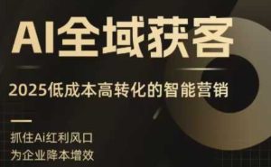 AI全域获客实训营,2025低成本高转化的智能营销,精准找客,高效营销-财仔梦想资源网
