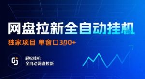 网盘拉新全自动挂G，独家项目，全自动运行完成拉新做任务，单窗口3张+【揭秘】-财仔梦想资源网