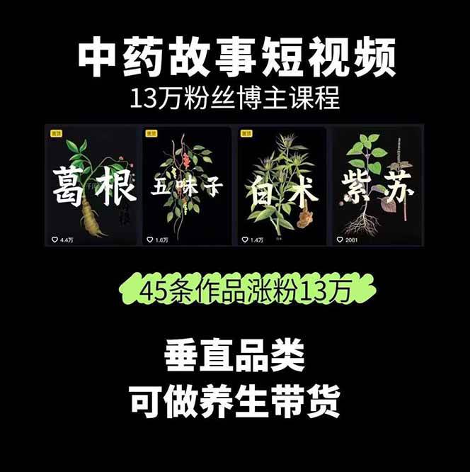 图片[2]-中药文化赛道：溯源故事开发，AI工具实战，平台运营，全方位解锁中医流量变现新路径-财仔梦想资源网