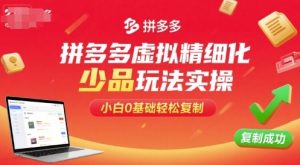 拼多多虚拟精细化少品玩法实操，小白0基础轻松复制-财仔梦想资源网