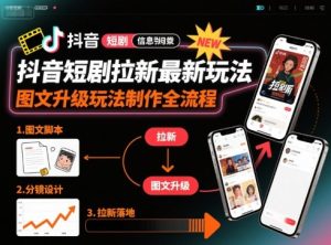 抖音短剧拉新最新玩法之图文升级玩法制作全流程，操作简单，0粉可做-财仔梦想资源网