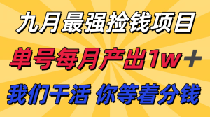九月最强捡钱项目！支付宝分成代运营，我们干活，你分钱！单号月产1w+-财仔梦想资源网