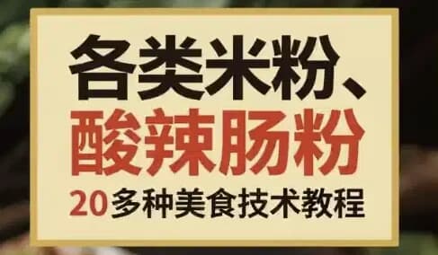 各类米粉、肠粉、酸辣粉类20多种美食技术教程-财仔梦想资源网