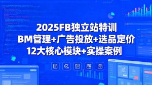 2025FB独立站特训，BM管理+广告投放+选品定价，12大核心模块+实操案例-财仔梦想资源网
