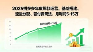 2025拼多多年度爆款运营，基础搭建、流量分配、强付费玩法，月利润5-15万-财仔梦想资源网