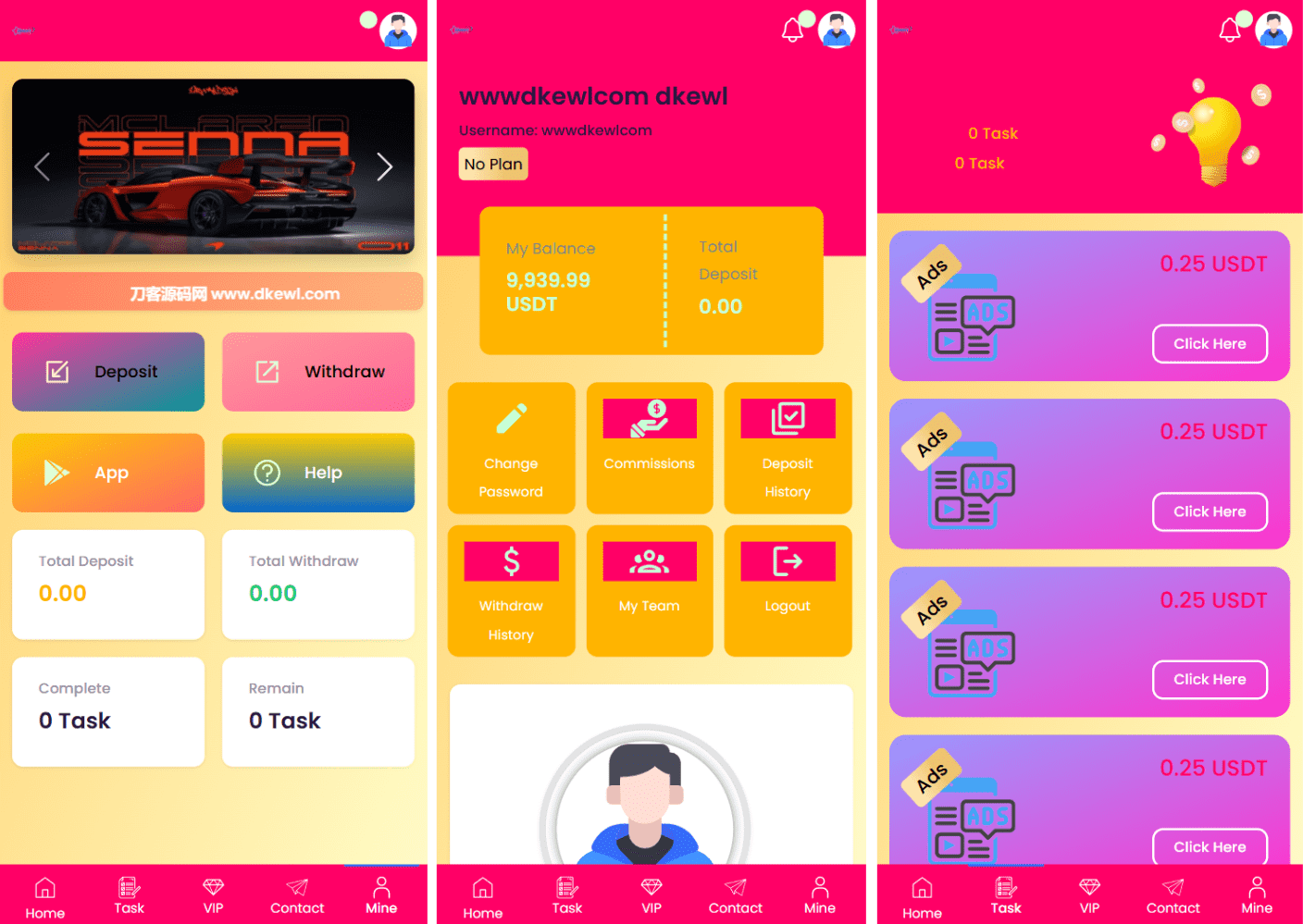 SENNA海外广告奖励投资理财源码/附详细教程-财仔梦想资源网