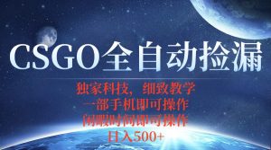 CSGO自动捡漏项目，最新独家玩法，不用挂机不用玩游戏，一个手机即可操…-财仔梦想资源网
