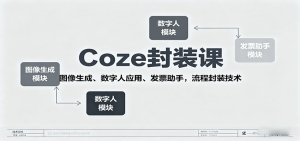 Coze封装课，图像生成、数字人应用、发票助手，流程封装技术-财仔梦想资源网