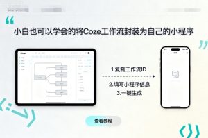 小白也可以学会的将coze工作流封装为自己的小程序-财仔梦想资源网