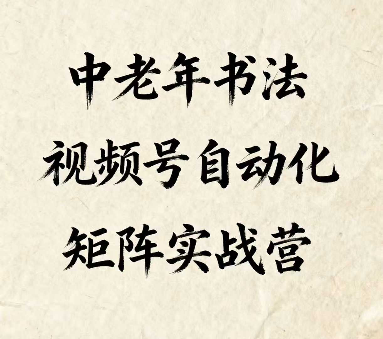 中老年书法视频号自动化矩阵实战营，一套自动化流程玩转中老年书法视频号矩阵-财仔梦想资源网