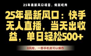 25年最新无人直播玩法，当天秒出单，一部手机就可操作-财仔梦想资源网