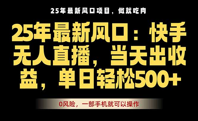25年最新无人直播玩法，当天秒出单，一部手机就可操作-财仔梦想资源网