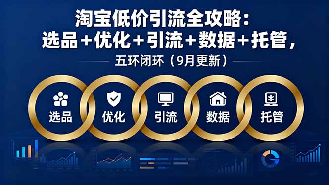 淘宝低价引流全攻略：选品＋优化＋引流＋数据＋托管，五环闭环(9月更新-财仔梦想资源网