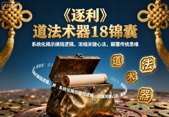 《逐利》道法术器18锦囊，系统化揭示搞钱逻辑，浓缩关键心法，颠覆传统思维-财仔梦想资源网