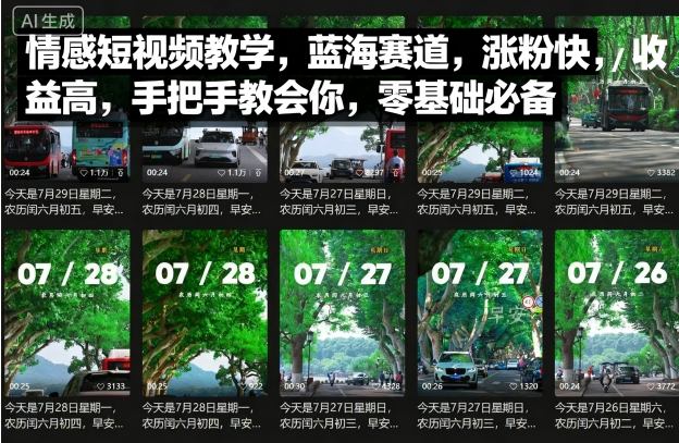 情感短视频教学，蓝海赛道，涨粉快，收益高，手把手教会你，零基础必备-财仔梦想资源网