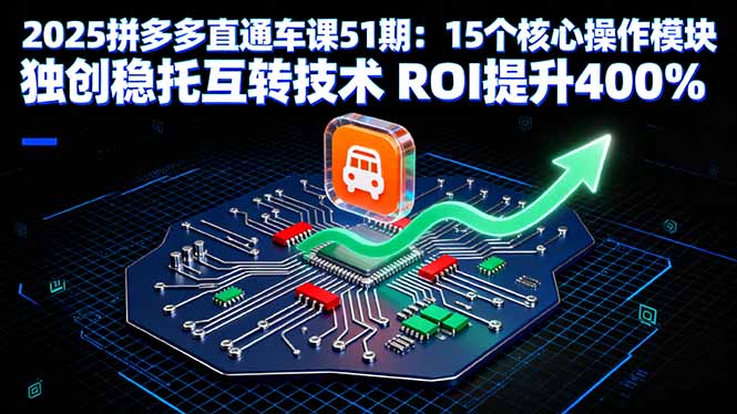 2025拼多多直通车课51期：15个核心操作模块独创稳托互转技术ROI提升400%-财仔梦想资源网