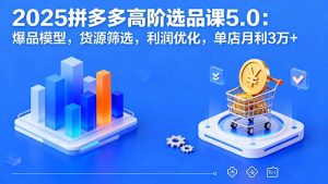 2025拼多多高阶选品课5.0：爆品模型，货源筛选，利润优化，单店月利3万+-财仔梦想资源网