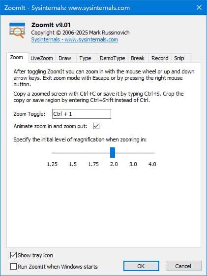 SysinternalsZoomIt(微软放大镜工具)v9.01绿色版-财仔梦想资源网
