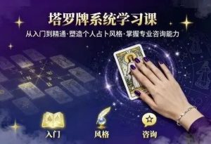 泽芝塔罗牌系统学习课，零基础入门到精通的塔罗占卜课程-财仔梦想资源网