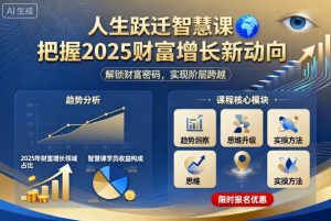 人生跃迁智慧课，把据2025财富增长新动向-财仔梦想资源网