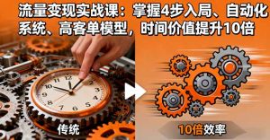流量变现实战课：掌握4步入局、自动化系统、高客单模型，时间价值提升10倍-财仔梦想资源网
